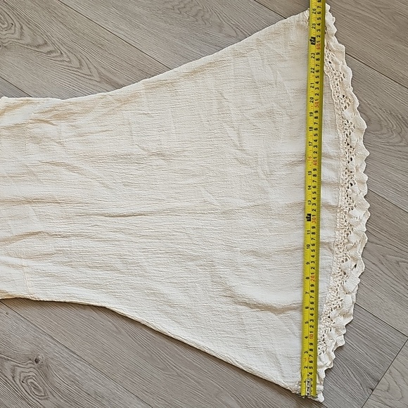 Ivory Sleeveless Boho Lace Hem Dress, Cottagecore Festival Summer Style - Picture 9 of 13
